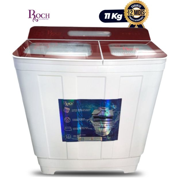 Machine à laver semi-automatique ROCH - 11KG Lavage + 06Kg Essorage - RWM-11TTG