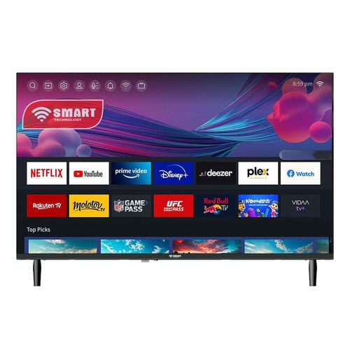 TV DLED FHD 50" STT-5007WTA + Support Mural Offert, Whale OS, Wi-Fi, Netfl, Prime Vidéo, Disney+, Dolby Digital+, 2 télécommandes (1 vocale), Régulateur de tension intégré- 2HDMI, 2USB. Noir