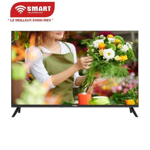 TV 32" Mini LED/ QLED Android /Google TV (STT-3281E) FHD, Wifi, Bluetooth, Apps (Netfl /YouTube /Prime Video /Disney+) - 2x HDMI- 2x USB, 1 Télécommande Slim avec Option Vocale- Noir + Support Mural Offert