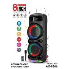 Ilux Enceinte Bluetooth Rechargeable Avec Micro - AO-8809 - USB - FM - Noir