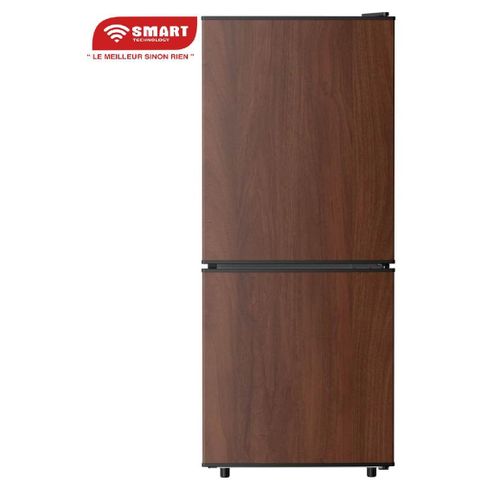 Réfrigérateur Combiné Smart 75 L – Modèle_STCB-137WOH – Design Couleur Boisée avec Double Tiroir
