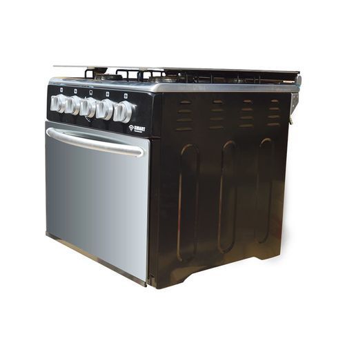 Mini Four 4 Feux Semi-Inox - Stmf-4 - Avec Four Vitre Miroir - 50 X 50 Cm - Noir