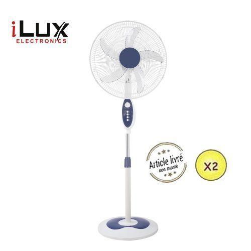 Ilux 2 Ventilateurs 18 Pouces - LXF-1899 - 5 Hélices - Bleu