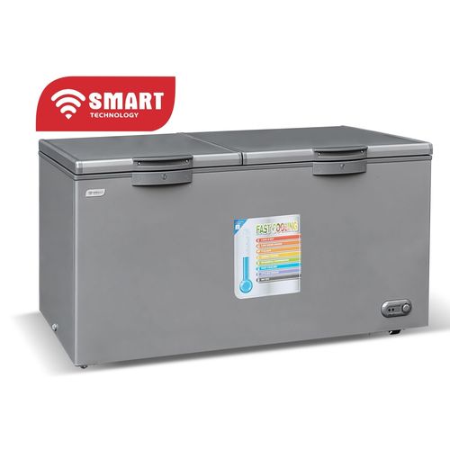 Congélateur Horizontal COOL PACK -2 Battants 423L(STCC-550VW) - Blanc Intérieur + vitrée / Avec Grille à l’Arrière -Gris