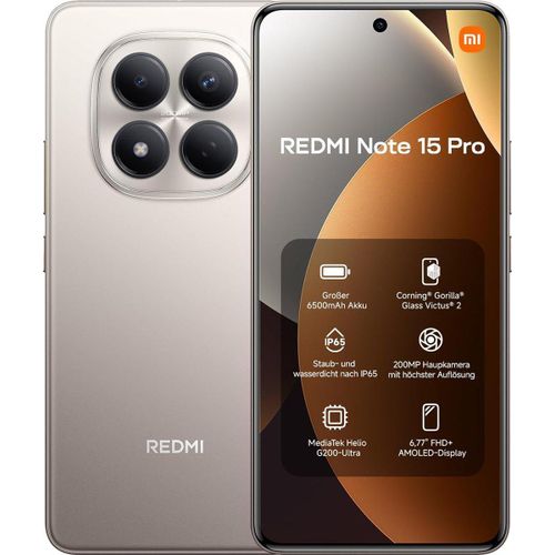 Xiaomi Redmi Note 15 Pro- 6.77" AMOLED - 2SIM - 4G - 200Mpx - 8/256 Go