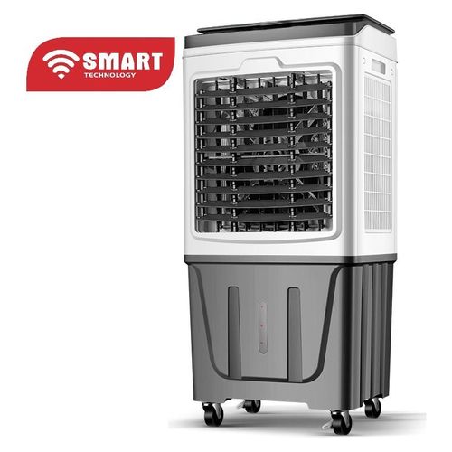 Refroidisseur D'Air Rechargeable Blanc Avec Télécommande Et Deux Boites à Glace (STV-AC4590R) -9 Vitesses- DC 12 V - 50 W