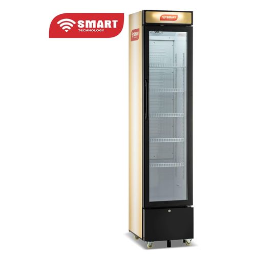 Refroidisseur Vertical Vitré Smart Technology 6 Tiroirs Smart 220L (STCDV-790)/Orange-Blanc