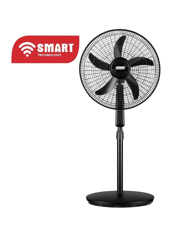 Ventilateur Sur Pied 18’’ Silencieux Avec Télécommande (STV-1851S) -60 W- 5 Hélices- Noir