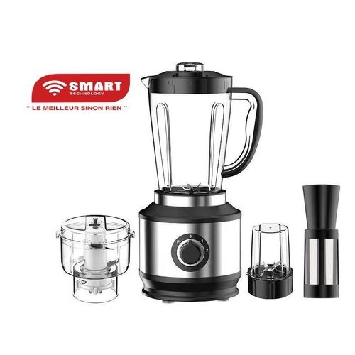 Mixeur Électrique Incassable Gris 4 En 1 (STPE-8039) - Moteur En Cuivre Pur -Puissance Turbo 600W - 2.5L – 2 Vitesses