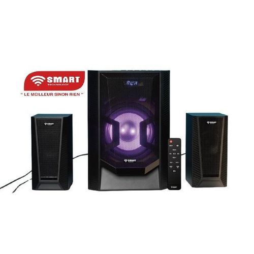 Haut-Parleur Multimédia 2.1 CH (STH-8877M) - 60W / LED/ Bluetooth/ AUX/ FM/ SD/ USB/ Télécommande/ Design Noir