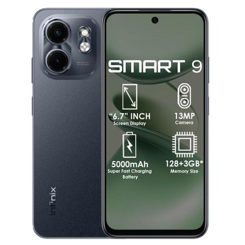 Infinix Smart 9 - 6.7 Pouces - 4G - 2 SIM - (3+3)Go RAM - 128Go ROM- 8MP/13MP - 5000 MAh