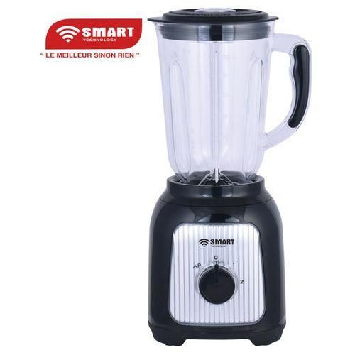 Mixeur Électrique Incassable 2 En 1 (STPE-1040B) – Noir- Puissance TURBO 500W - Élégant - Capacité 1.5L – 2 Vitesses